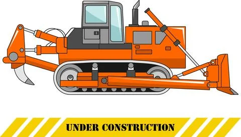 Dozer. Heavy construction machine. Vector illustration Stock Illustration