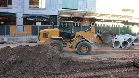 Dozer moving dirt 2 Stock Footage 219892695