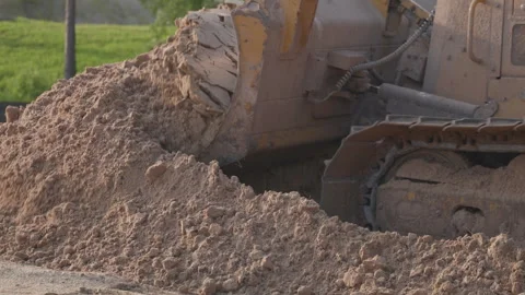 Dozer pushing sandy Florida soil Stock Footage 245448570