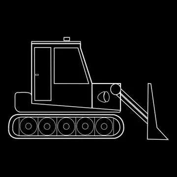 Dozer tractor construction road machinery Stock Illustration