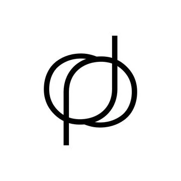 Dp, dop, pd, pod initials line art geometric company logo Stock Illustration