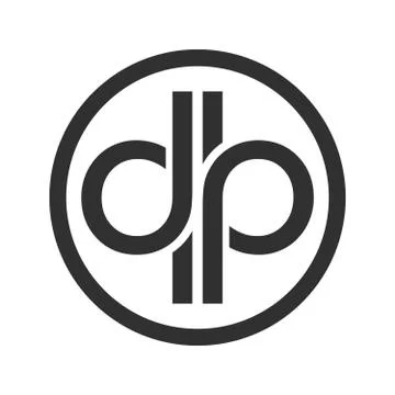 DP Initials Custom Unlimited Circular Symbol Logo Design Stock Illustration