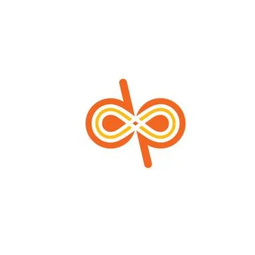 Dp letter Infinity  icon vector illustration concept design 스톡 일러스트