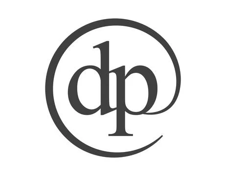 DP logo from two letter with circle shape email sign style. D and P round l.. Stock Illustration