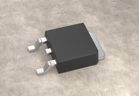 DPAK mosfet electronic transistor on surface 3d illustration Stock Illustration