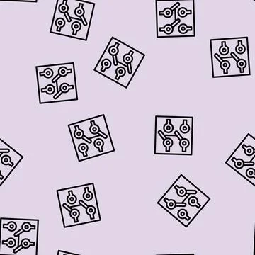 Dpdt electronic device line vector seamless pattern Stock Illustration