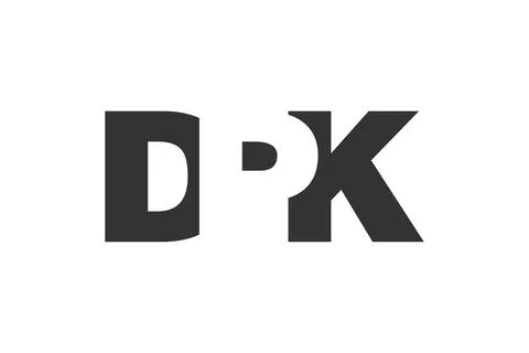 DPK logo design. Initial letter D P K bold font style for tech startups, co.. Illustrazione stock