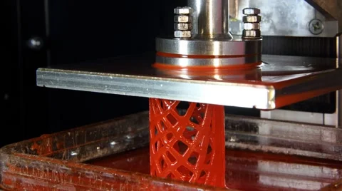 DPL 3d printer create bionic cylinder model from light cured liquid, time lapse Stock Footage 59728808