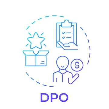 DPO blue gradient concept icon Stock Illustration