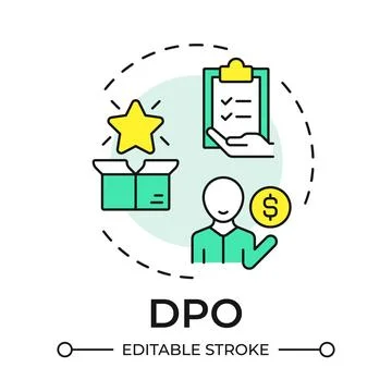 DPO multi color concept icon Stock Illustration