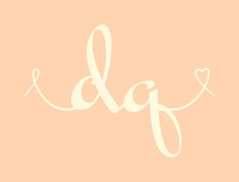 DQ initial wedding monogram calligraphy vector illustration. Hand drawn let.. 库存插图