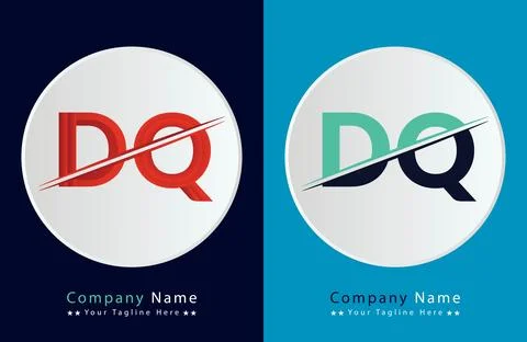 DQ Letter logo design vector template. Illustrazione stock