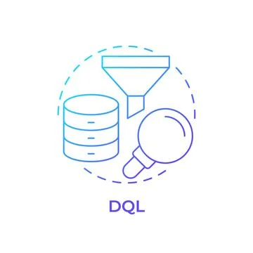 DQL blue gradient concept icon Stock Illustration