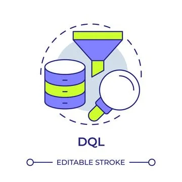 DQL multi color concept icon Stockillustratie