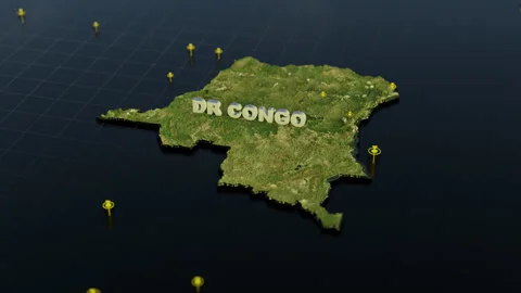 DR Congo 3D Map With Animation Stock Footage 305187395