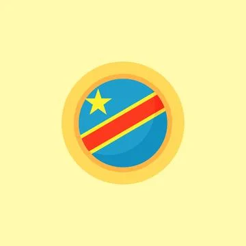 DR Congo - Circular Flag Stock Illustration