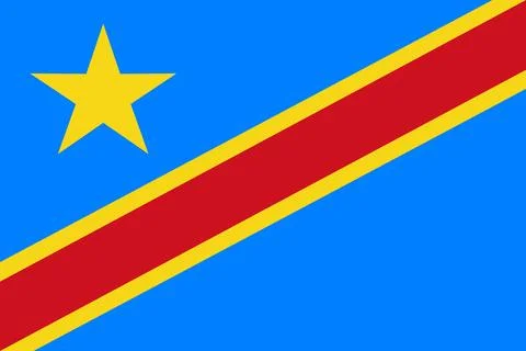 DR Congo flag flat vector illustration Stock Illustration