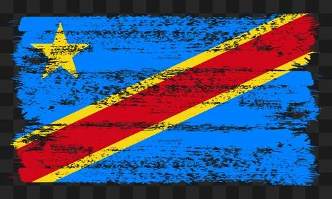 DR Congo flag in grunge style Stock Illustration