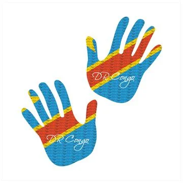 Dr congo flag hand vector illustration 库存插图
