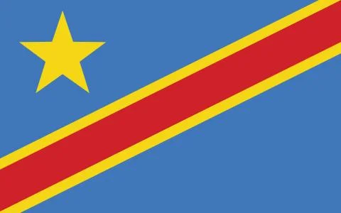 DR Congo flag vector graphic. Rectangle Congolese flag illustration. Democrat Stock-Illustration