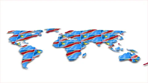 DR Congo flag wave 3d earth map animatio... | Stock Video | Pond5