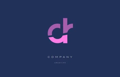Dr d r  pink blue alphabet letter logo icon Stock Illustration