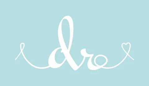 DR initial wedding monogram calligraphy vector illustration. Hand drawn let.. Stock Illustration