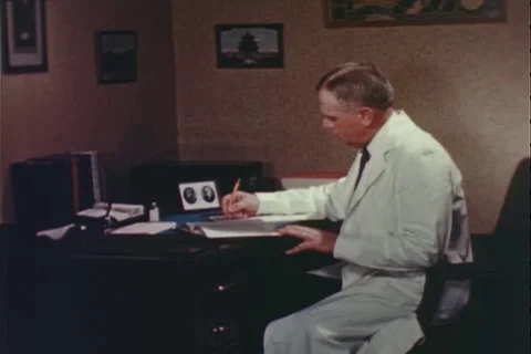 Dr. Meleney talks about penicillin as an invaluable aid to surgery - 1950 库存影片 105683197