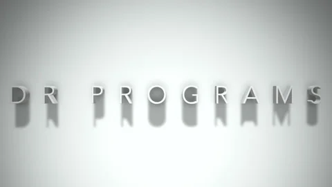 Dr programs 3D title animation with shadows on a white background Stock Footage 296922170