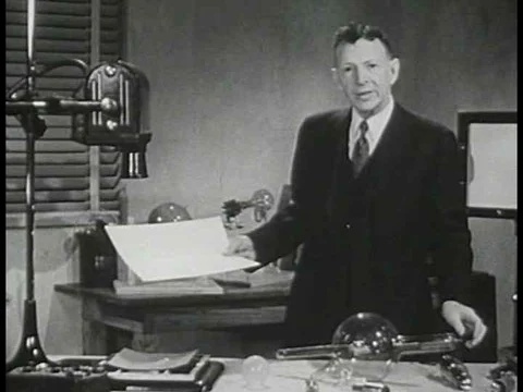 Dr. William Coolidge speaks about how he perfected x ray technology. Stock Footage 74717773