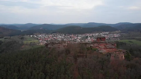 Drachenfels Castle Stock Footage 128932200