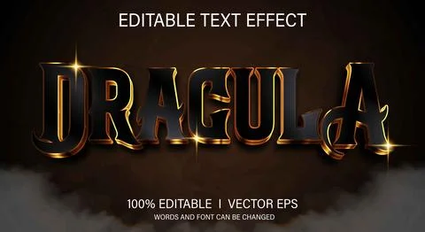 Dracula 3d vector text effect with modern style design Stock Illustration