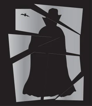 Dracula Broken Mirror Stock Illustration