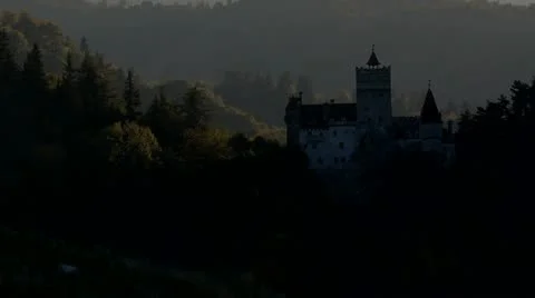 Dracula castle in the dark Stock Footage 12466614
