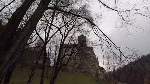Dracula Castle in the evening Stock Footage 95125989