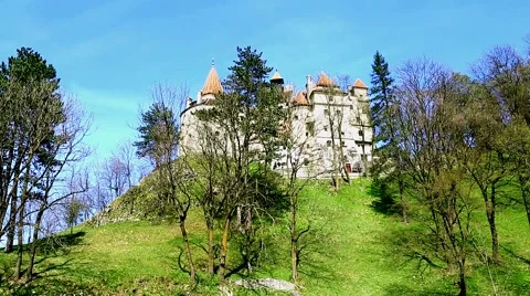 Dracula castle medium hdr spring view Stock Footage 49510986