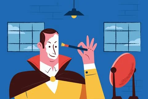 Dracula Face Make Up Stock Illustration