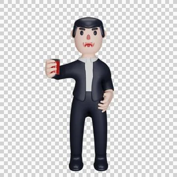 Dracula with halloween concept Stock Illustration