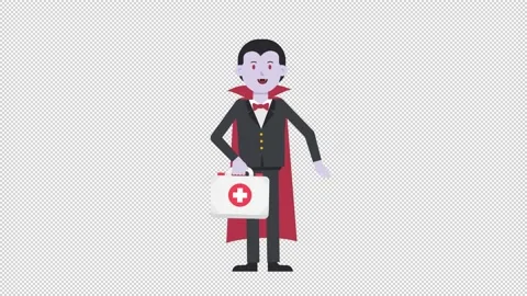 Dracula Holding First Aid Kit Stock Footage 205050450