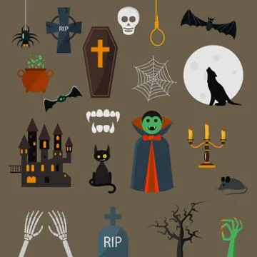 Dracula icons vector set vampire character design cartoon elements イラスト素材