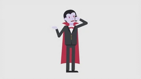 Dracula Talking on the Phone Angry Video stock 205050580