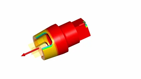 Draft Analysis of a Machined Component 3D CAD Model Render, simulation on t.. Stockbeeldmateriaal 335470493