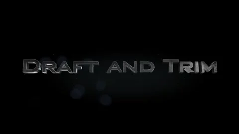 Draft and Trim title metal text on black alpha channel background Stock Footage 295839932
