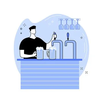 Draft beer isolated cartoon vector illustrations. Stock Illustration