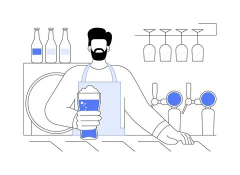 Draft beer isolated cartoon vector illustrations. Ilustración de archivo