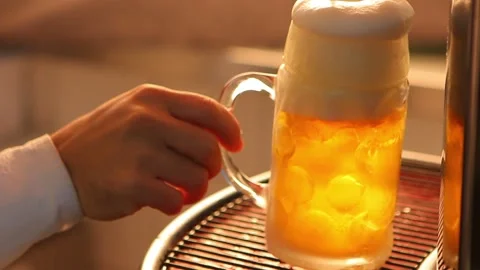 Draft beer mug being filled Stock Footage 130453051