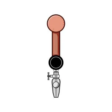Draft beer tap handle cartoon vector illustration Stock Illustration
