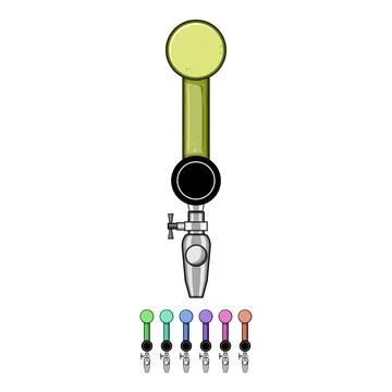 Draft beer tap handle cartoon vector graphic Stock Illustration