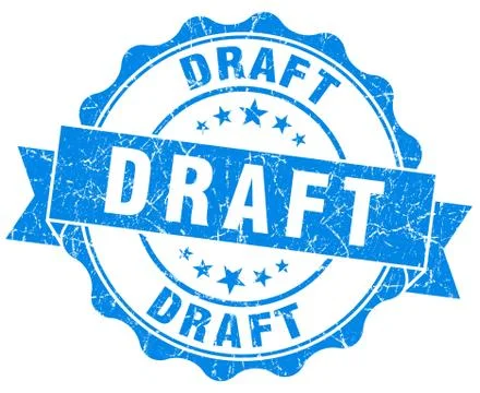 Draft blue grunge stamp Stockillustratie