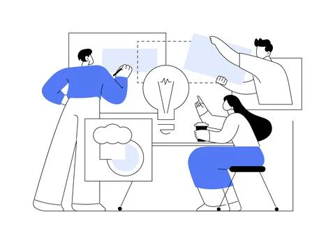 Draft a business plan abstract concept vector illustration. Stock Illustration